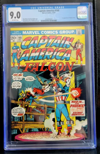 Captain America #168 CGC 9.0,  Falcon, first appearance of Helmut Zemo!