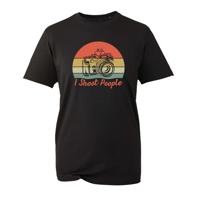 T-shirt I Shoot People divertente fotografo vintage scherzo fotografo videomaker maglietta top