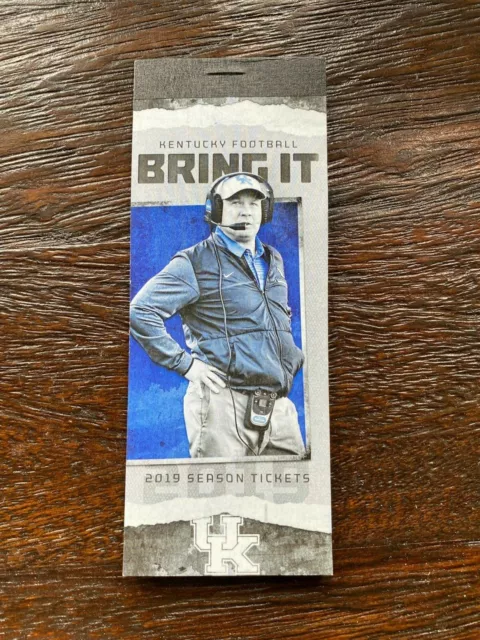 2019 Kentucky Wildcats Football Season Ticket Stub Sheet