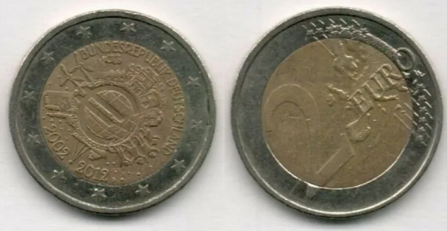 EURO BRD Gemeinschaftsausgabe 2012 10-J.-EURO-Bargeld Präg. D München (55) 2€ zi