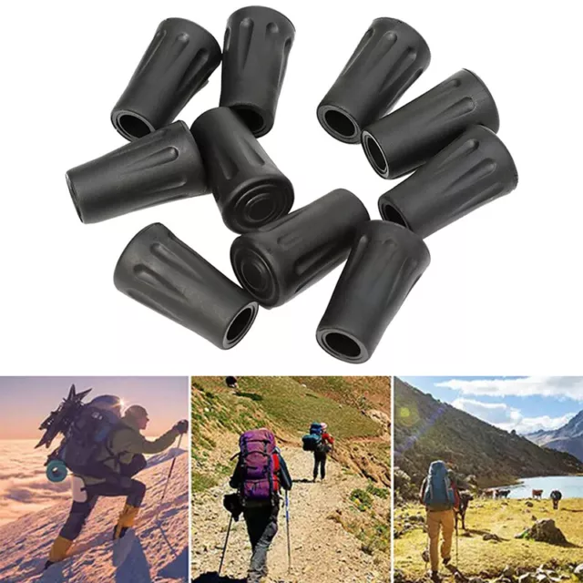 10 piezas Trekking poste caminar bastón escalada al aire libre campamento caminata protector punta rubbSA