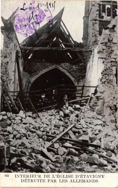 CPA MILITAIRE Intérieur de l'Eglise d'Étavigny détruite (315914)