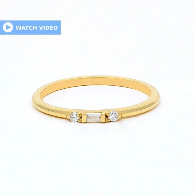 0.05 Ct Diamond Anniversary Band Diamond Ring For Girls 14k Gold