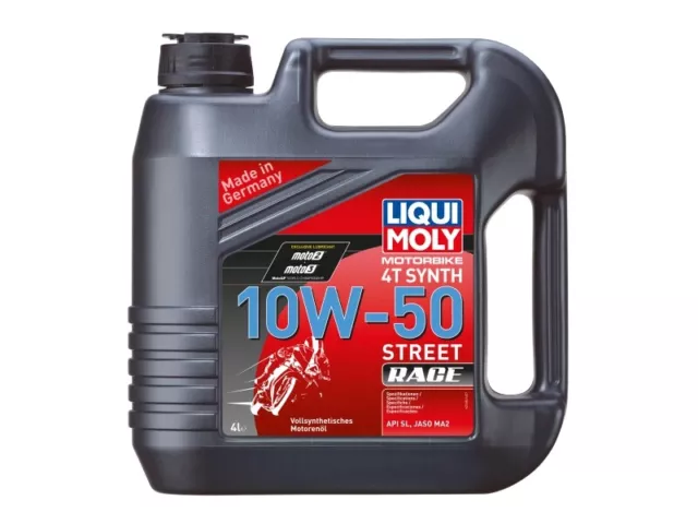 LIQUI MOLY Motoröl Motorbike 4T Synth 10W-50 Street Race Vollsynthetiköl 4 L