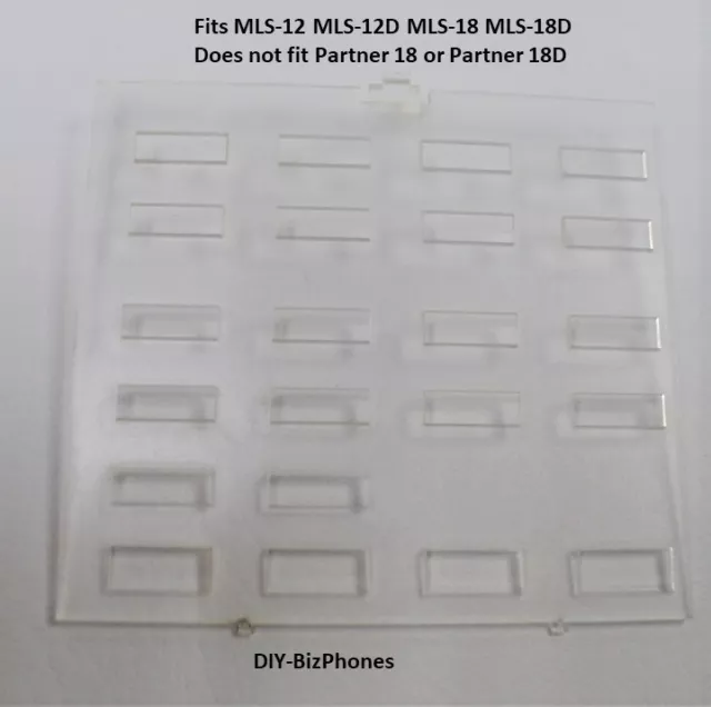 Plastic Label Overlay Cover Partner MLS 12 12D 18 18D Phone Avaya Lucent AT&T