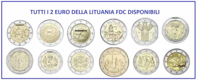 2 Euro Lituania Tutti Gli Anni Disponibili Fdc Scegli - Spedizione Unica