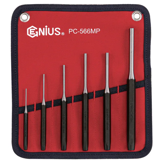 Genius Tools 6 Piece Metric Pin Punch Set - PC-566MP