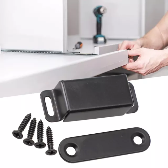 Magnetic Door Catch Strong Heavy Duty Cupboard Magnets Kitchen 40kg Door Black 3