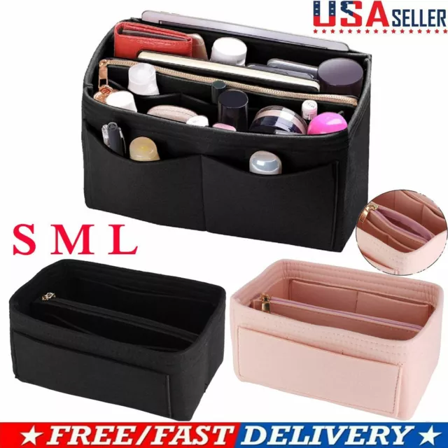 Felt Purse Handbag Organizer Insert Multi pocket Storage Tote Shaper Liner Bag