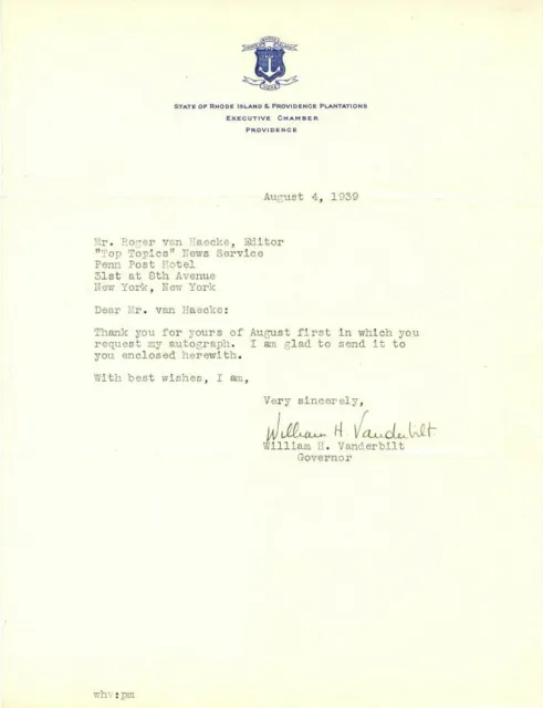 Letter signed by William H. Vanderbilt - Autographs of Famous People