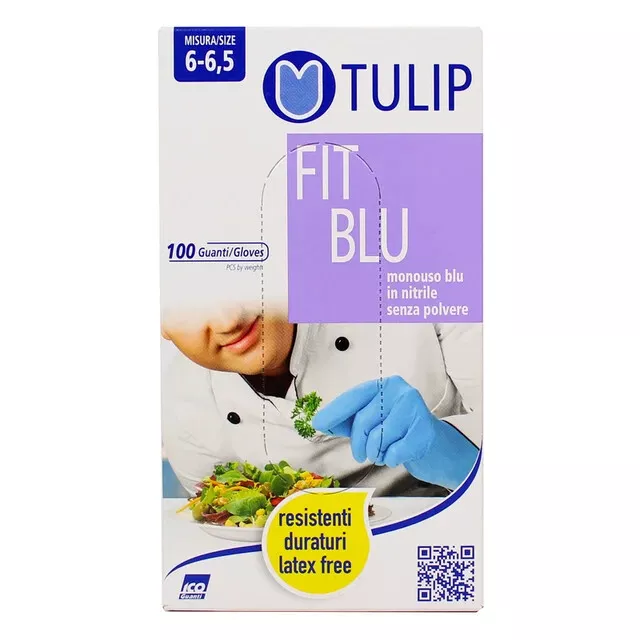 1000 Guanti Monouso In Nitrile Tulip Fit Blu S 6/6,5 Senza Polvere 2