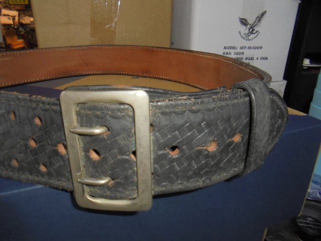 Vintage Mixson Leathercraft 71B 42 Black Leather Police Duty Belt