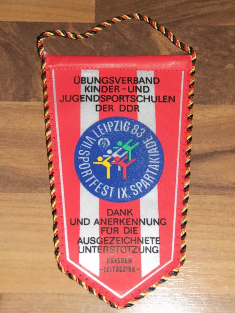 Wimpel DDR VII. Sportfest IX. Spartakiade Leipzig 83 Jugendsportschulen Mini  J1