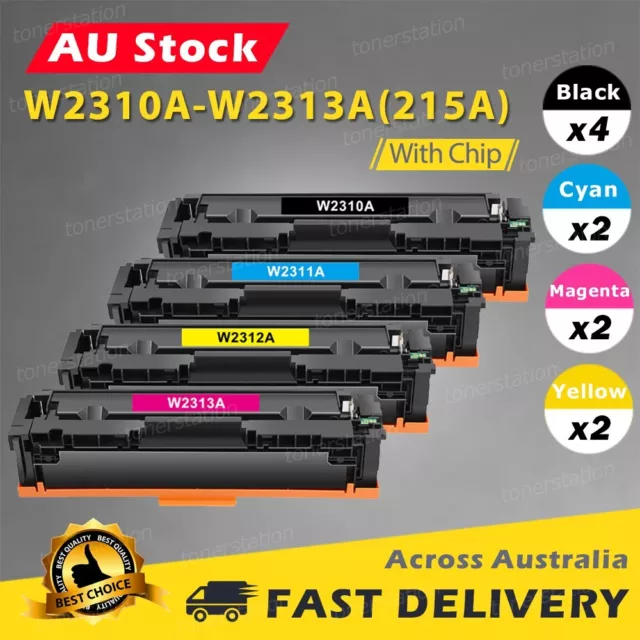 【with Chip】 4 Packs 215A Compatible Toner Cartridges W2310A W2311A W2312A  W2313A 1050 Pages Black & 850 Pages for CMY for HP Color Laserjet Pro M155a