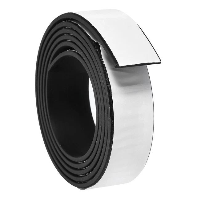 Adesivo Strisce Gomma 1.2""B x 5/64""T x 10'L Foglio Solido Gomma Rulli
