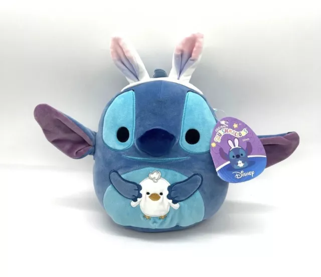 Squishmallow Kellytoy Plush Disney Stitch with Bunny Ears 8" Easter 2024 NWT