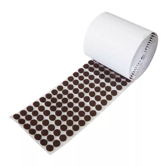 Rok Hardware 1000 Heavy Duty Self-Adhesive Felt Pad Bumpers, 3/8" Diameter Brown