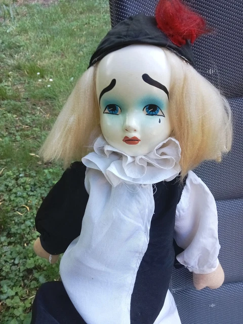 Poupée poupon Pierrot, 60 cm   ancien vintage