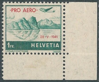 RF33-8 1946 SVIZZERA POSTA AEREA PRO AERO 1,50 F MNH ** 
