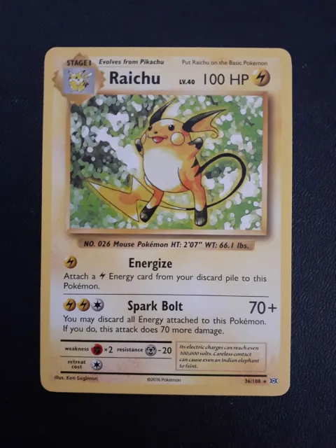 Raichu 36/108 Non Holo Rare XY Evolutions Pokemon Card