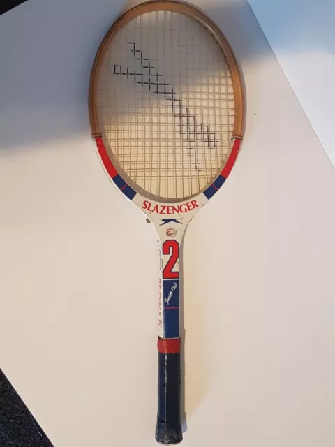 Vintage wooden Slazenger Junior's Club 2 Tennis Racket.