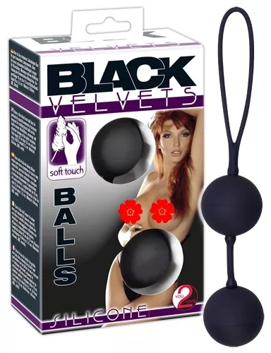 Palline del piacere in silicone nero Black Velvets Balls Sexy shop sfere geisha