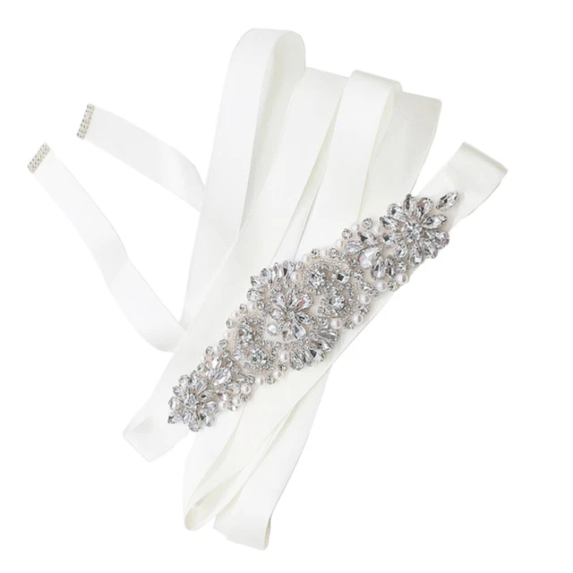 1 PEZZO donna matrimonio cintura strass fatto a mano perla decorazione abito formale