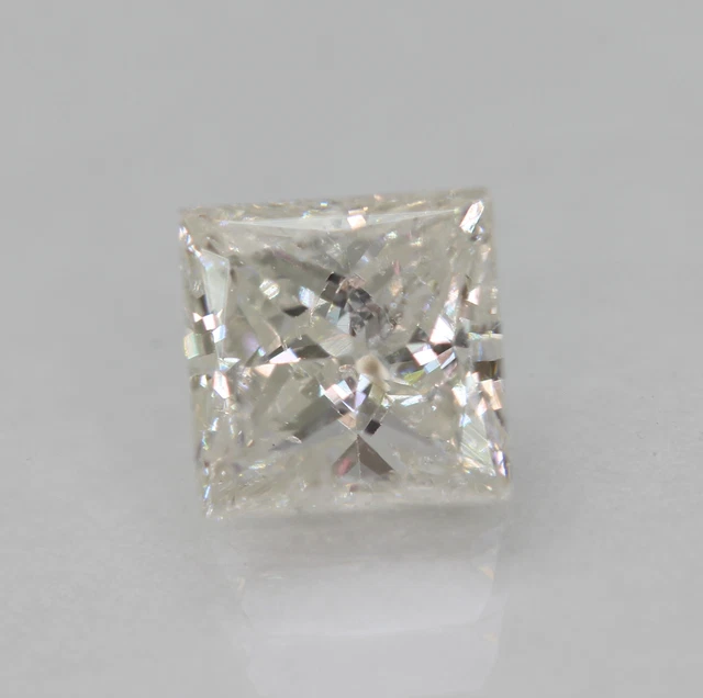 Certified 0.71 Carat E SI1 Princess Enhanced Natural Loose Diamond 4.89x4.88mm