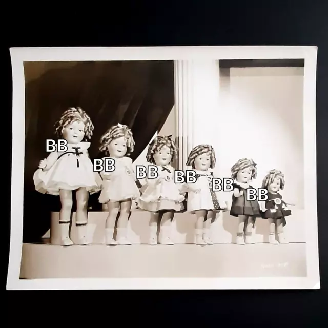 Vintage Sepia Photo of Ideal Composition Shirley Temple Dolls