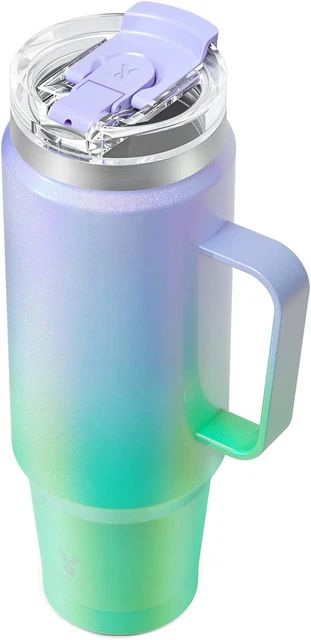 40Oz Tumbler with Handle, Stainless Steel Travel Mug with 2-In-1 Straw and Sip L