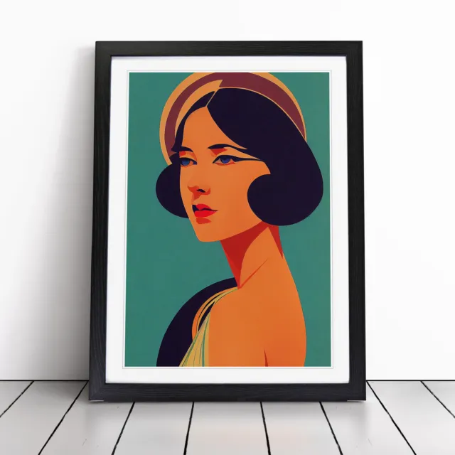 Woman Art Deco Style No.2 Wall Art Print Framed Canvas Picture Poster Decor