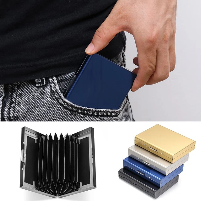 PORTAFOGLIO DA UOMO Portacarta Di Credito In Alluminio Bloccante RFID - Foto 2