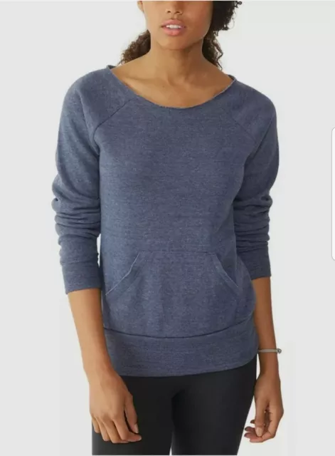 Alternative Ladies' Maniac Eco-Fleece Off the Shoulder Pullover Sweatshirt Cute 2