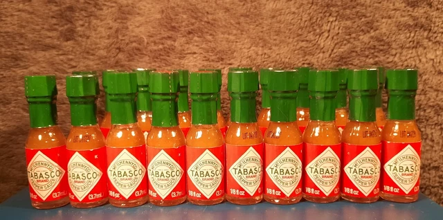 Vintage Lot 20 Doll House Miniature, Tabasco Hot Sauce 1/8 oz Bottles