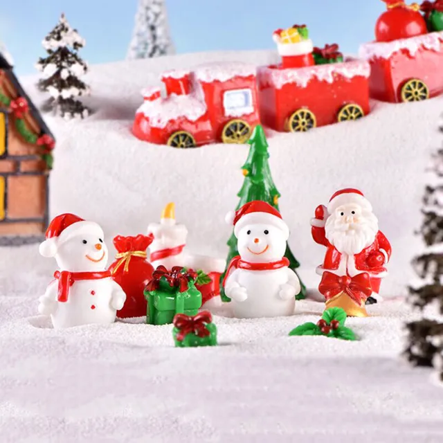 Christmas Tree Snowman DIY Miniature Garden Decor Santa Claus Micro Landscape-H1 2