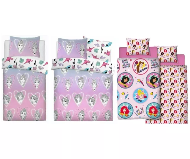 Disney Princess Duvet Cover Set Single Double Kids Bedding Queen Nap Fearless