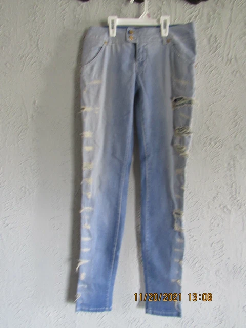 MET nwt sz 31 MET made in Italy low rise skinny leg med wash destroyed jeans