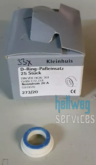 2 Pièce 20A 500V DII D-Ring-Paßeinsatz pour D-Sicherungssysteme Bleu