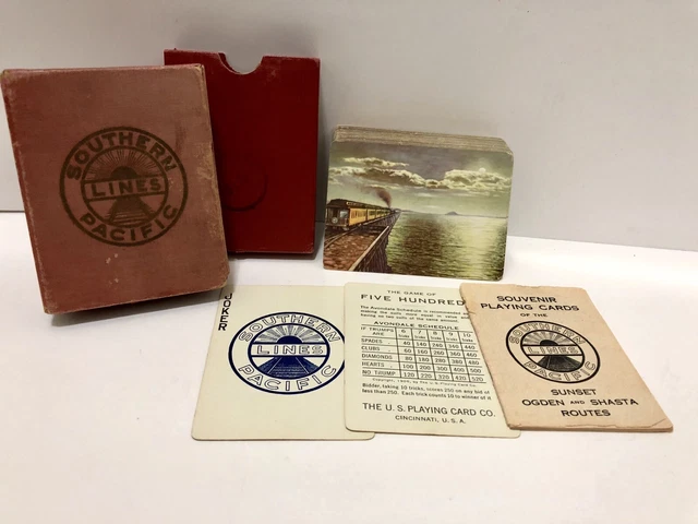 SOUTHERN PACIFIC LINES RAILROAD Sunset Ogden Shasta route Playing Cards VINTAGE