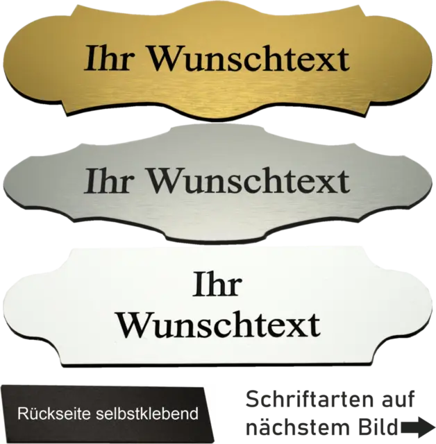 Türschild Namensschild Briefkastenschild + Gravur Acryl wetterfest selbstklebend