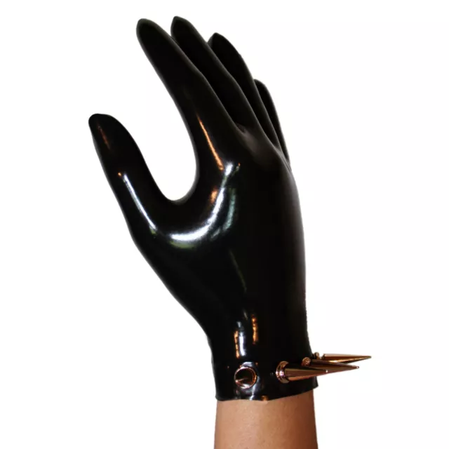 Rubberfashion kurze Latex Handschuhe, Latexhandschuhe Handgelenk lange Spikes