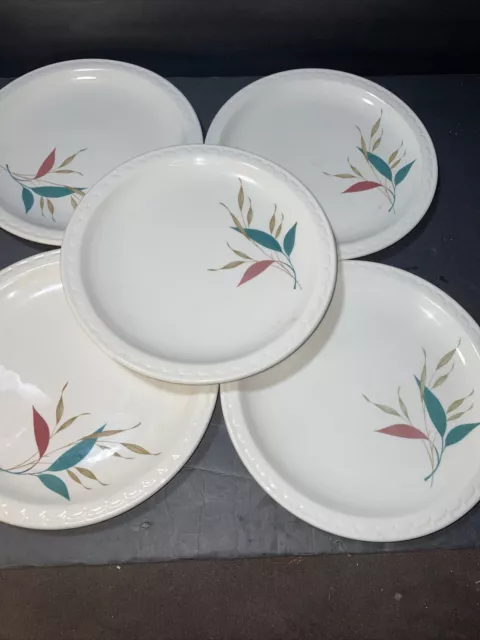 Set of 5 Vintage SYRACUSE CHINA Restaurant Ware Lyric Dinner Plates