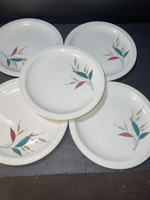 Set of 5 Vintage SYRACUSE CHINA Restaurant Ware Lyric Dinner Plates