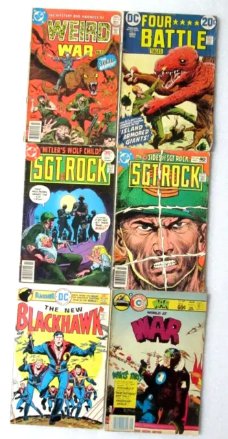 Dc & Charlton Bronze Age War Comic Lot Of 6 - Four Star Battle Tales #3 & Others