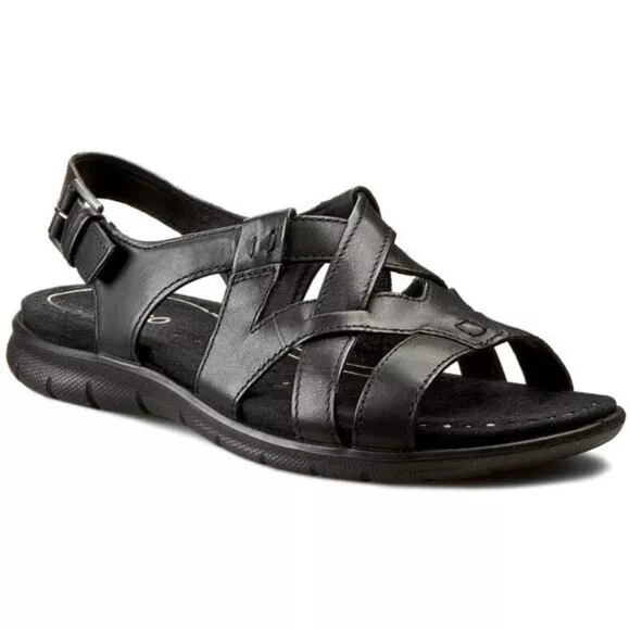 Ecco Womens Babett Comfort Leather Sandals shoes sz 41/10-10.5