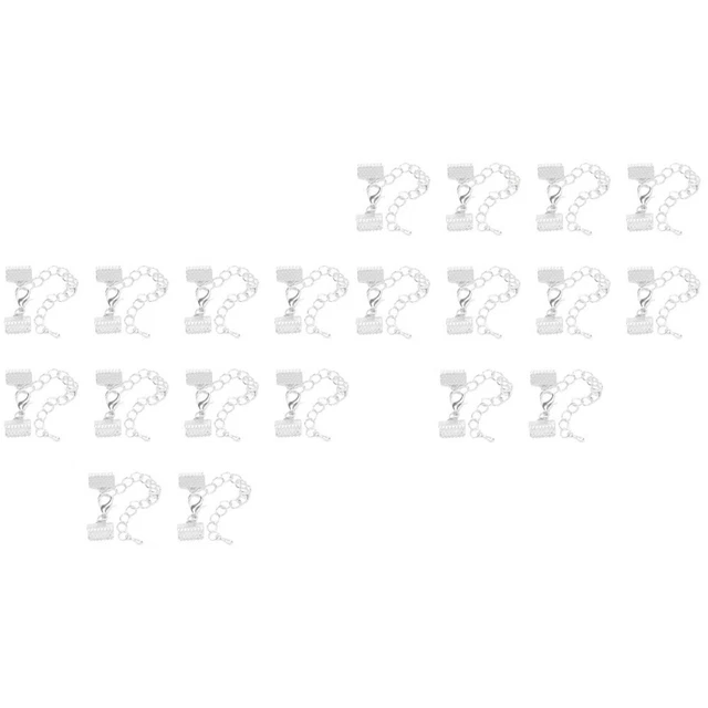 20 Pcs Quetschperle Band Endet Verschluss Stoßverbinder Lockig