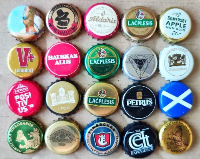 beer soda cider bottle tops crown caps kronkorken