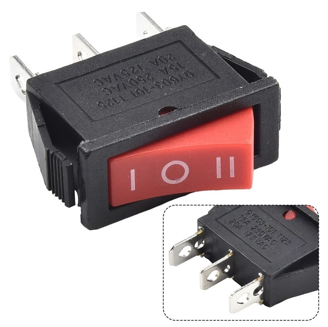 Interrupteur à Bascule Illuminé 4 Broches 16A/240V - Rouge Marche/Arrêt DPST - Pour Intérieur/extérieur - Neuf