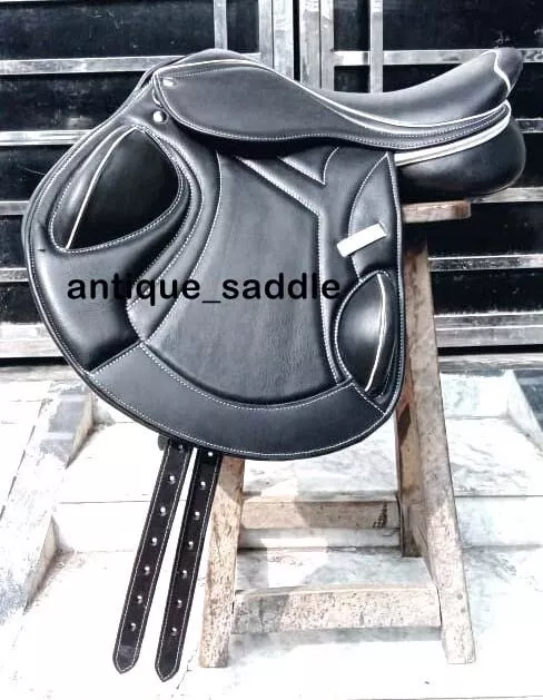ANTIQUESADDLE Jumping Close Contact Leather Horse saddle Change Gullet