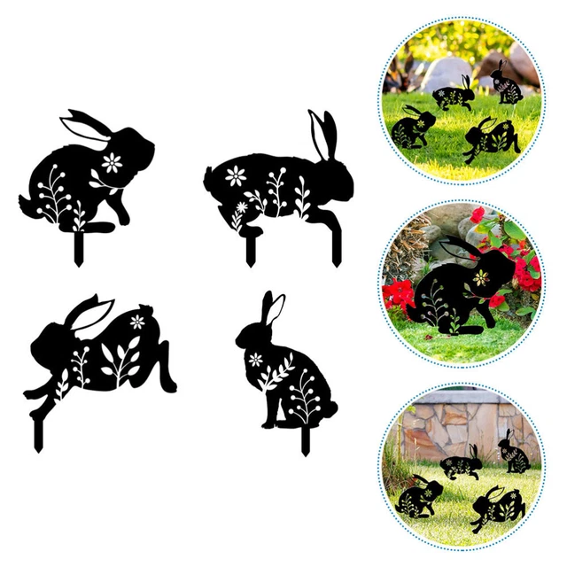 4pcs Pasqua coniglio acrilico Stakes Ornamenti per prato coniglietto per pati